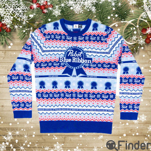 Pabst Fair Isle Beer Holiday Ugly Christmas Sweater