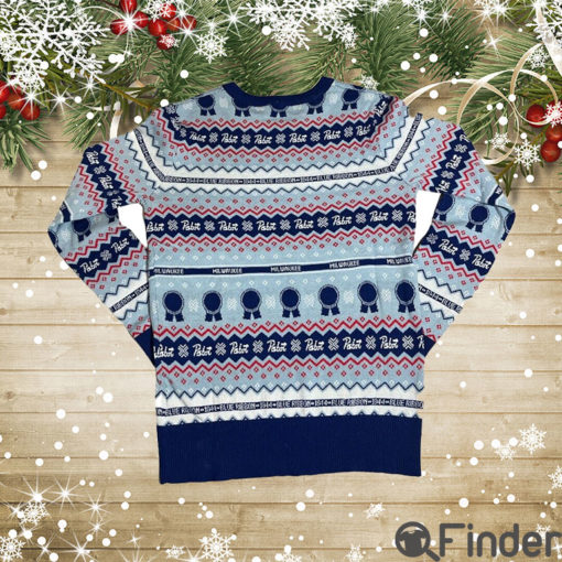 Pabst Sweaters Ugly Christmas Blue Ribbon Beer