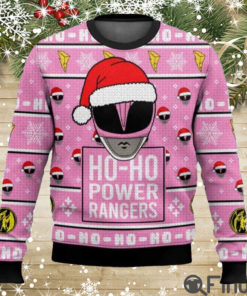 Pink Ranger Ho Ho Power Rangers Ugly Christmas Sweater