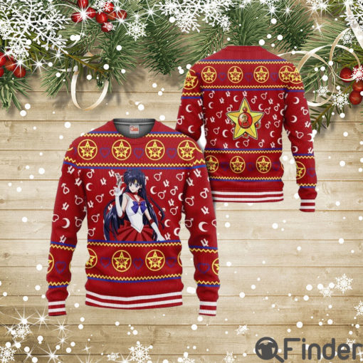 Sailor Mars Knitted Ugly Christmas Sweater Sailor Moon Anime Xmas