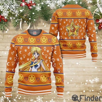 Sailor Venus Knitted Ugly Christmas Sweater Sailor Moon Anime Xmas