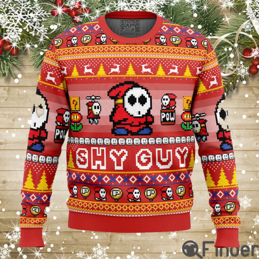 Shy Guy Super Mario Bros Ugly Christmas Sweater