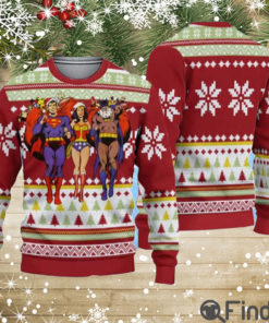 Superman Batman Wonder Woman Ugly Christmas Sweater