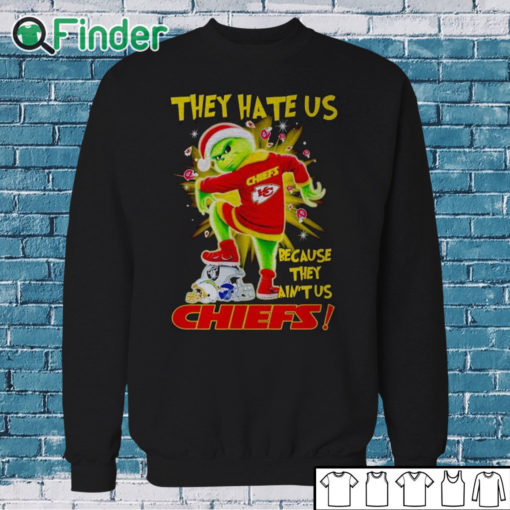 Sweatshirt Santa Grinch stomp they hate us because they ain't us Kansas City Chiefs shirt