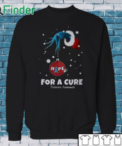 Sweatshirt Women's Christmas Hope For A Cure Diabetes Awareness Print Long Sleeve Sweatshirt