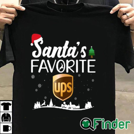 T shirt black Santa's favorite Ups Christmas t shirt