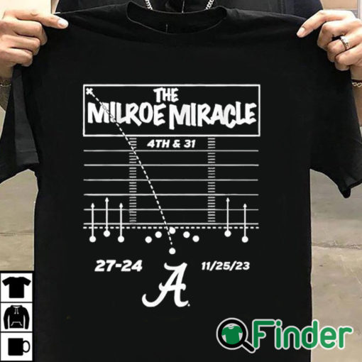 T shirt black The Jalen Milroe Miracle Alabama Crimson Tide Football shirt