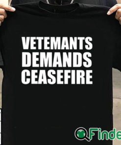 T shirt black Vetements Demands Ceasefire Shirt