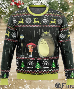 Totoro Rain Ugly Christmas Sweater