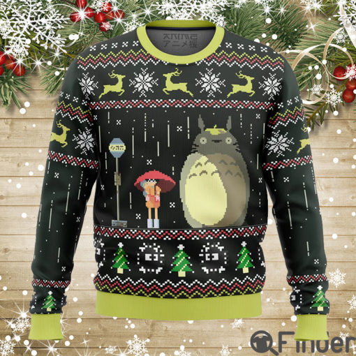 Totoro Rain Ugly Christmas Sweater