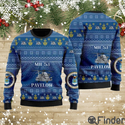 US Air Force MH 53 Pavelow Ugly Christmas Sweater