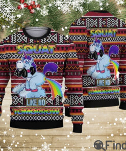 Unicorn Squat Like No Tomorrow Ugly Christmas Sweater