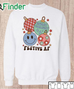 Unisex Sweatshirt Festive As Fuck Retro Christmas Sweatshirt