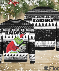 Vegas Raiders Grnch Christmas Ugly Sweater