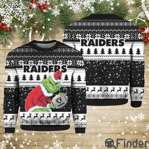 Vegas Raiders Grnch Christmas Ugly Sweater