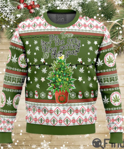 Weed Lit This Year Ugly Christmas Sweater