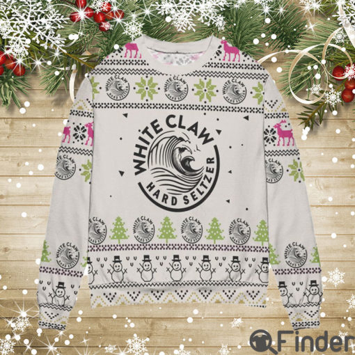 White Claw Hard Seltzer Snowman Pattern Ugly Christmas Sweater