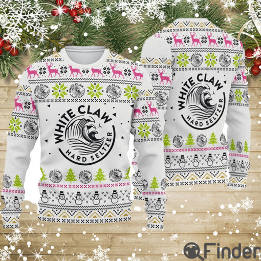 White Claw Hard Seltzer Snowman Pattern Ugly Christmas Sweater Gift for Xmas