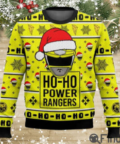Yellow Ranger Ho Ho Power Rangers Ugly Christmas Sweater