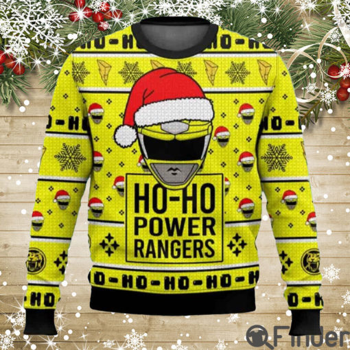 Yellow Ranger Ho Ho Power Rangers Ugly Christmas Sweater
