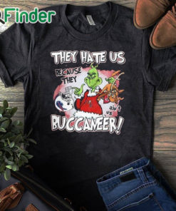 black T shirt Funny Grinch They Hate Us Because They Ain't Us Tampa Bay Buccaneers T Shirt