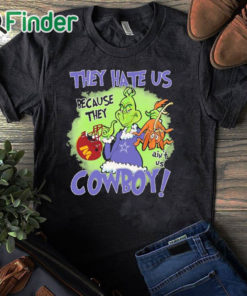 black T shirt The Grinch Hey Hate Us Because They Ain't Us Dallas Cowboy Washington Commanders Shirt