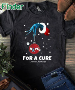 black T shirt Women's Christmas Hope For A Cure Diabetes Awareness Print Long Sleeve Sweatshirt