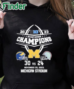 black hoodie 2023 B10 East division champions Michigan Wolverines 30 24 Ohio State Buckeyes shirt