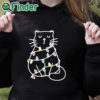 black hoodie Black Cat Pushing Christmas Tree Over Cat Christmas shirt