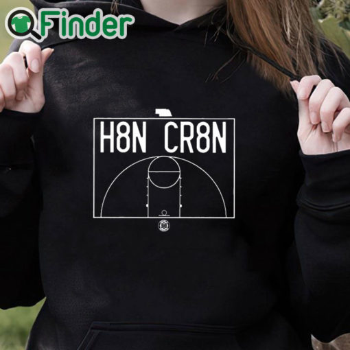 black hoodie H8n Cr8n Basketball Shirt