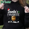 black hoodie Santa's favorite Ups Christmas t shirt