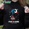 black hoodie Women's Christmas Hope For A Cure Diabetes Awareness Print Long Sleeve Sweatshirt