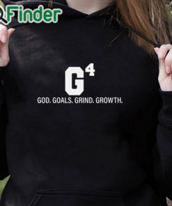 black hoodie Women’s God Goals Grind Growth Printed Sweatshirt