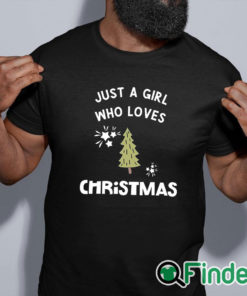 black shirt Just a girl who loves christmas Sweatshirt