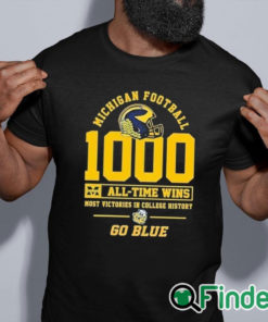 black shirt Michigan Wolverines T Shirt All Time Wins Most Victories In College History Go Blue