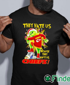 black shirt Santa Grinch stomp they hate us because they ain't us Kansas City Chiefs shirt