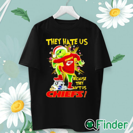 unisex T shirt Santa Grinch stomp they hate us because they ain't us Kansas City Chiefs shirt