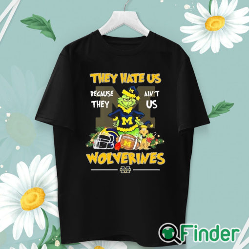 unisex T shirt They Hate Us Because Ain't Us Michigan Wolverines The Grinch Christmas Shirt