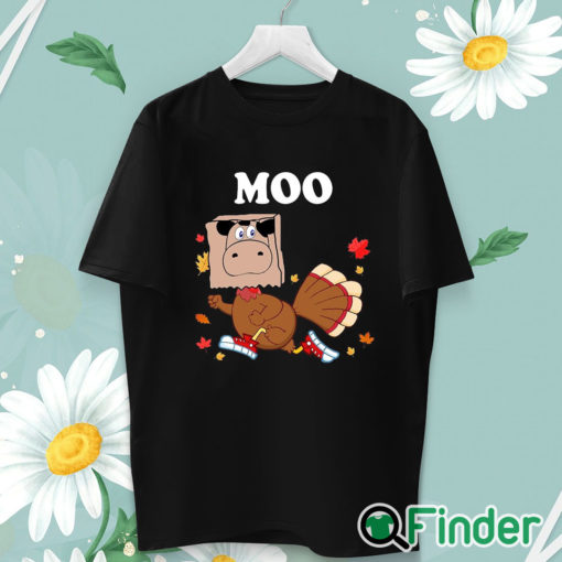 unisex T shirt Turkey Moo Thanksgiving Shirt