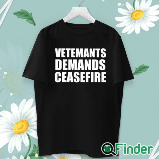 unisex T shirt Vetements Demands Ceasefire Shirt