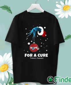 unisex T shirt Women's Christmas Hope For A Cure Diabetes Awareness Print Long Sleeve Sweatshirt