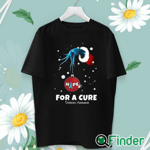unisex T shirt Women's Christmas Hope For A Cure Diabetes Awareness Print Long Sleeve Sweatshirt