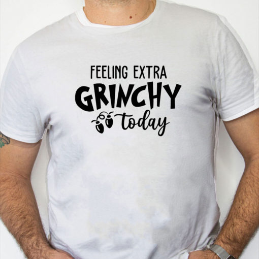 white Shirt Grinch Christmas Felling Extra Grinchy To Day Sweater