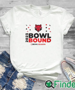 white T shirt Arkansas State Red Wolves Bowl Bound 2023 Shirt