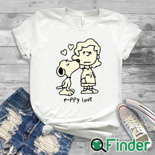 white T shirt Mom Jeans Snoopy Puppy Love Shirt