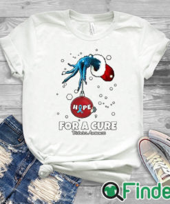 white T shirt Women's Christmas Hope For A Cure Diabetes Awareness Print Shirt