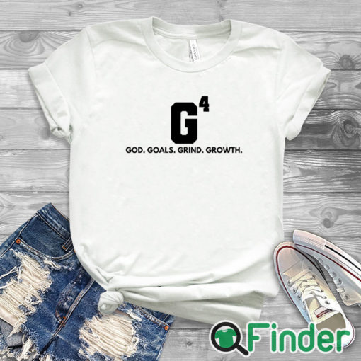white T shirt Women’s God Goals Grind Growth Printed Shirt