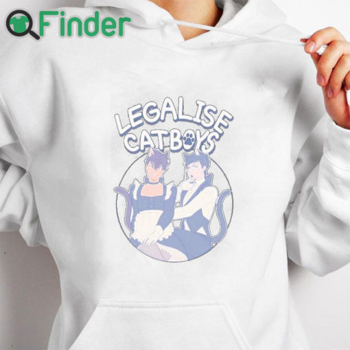 white hoodie Daniel Howell Legalise Catboys Sweatshirt