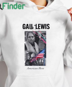 white hoodie Gail Lewis American Hero T Shirt