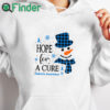 white hoodie Hope for a cure Dibetes awareness, Christmas snowman diabetic Shirt